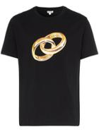 Kenzo Gold Link Print Short-sleeved Cotton T-shirt - Black