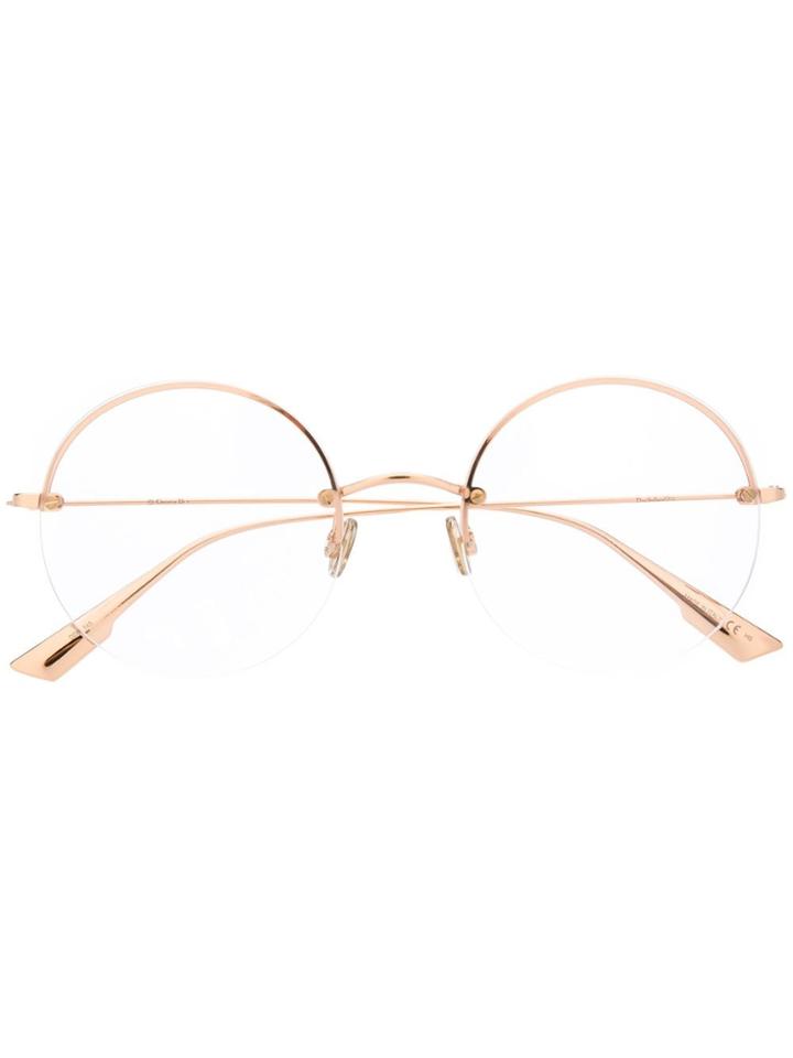 Dior Eyewear Round Wire Glasses - Gold