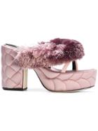 Marco De Vincenzo Textured Platform Sandals - Pink & Purple
