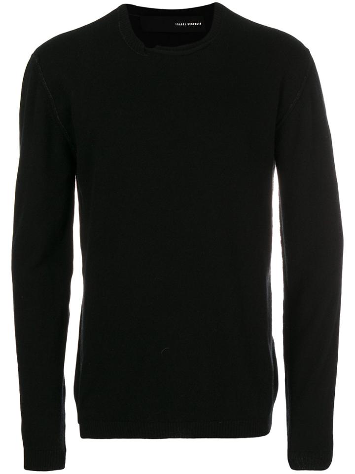 Isabel Benenato Notched Sweater - Black