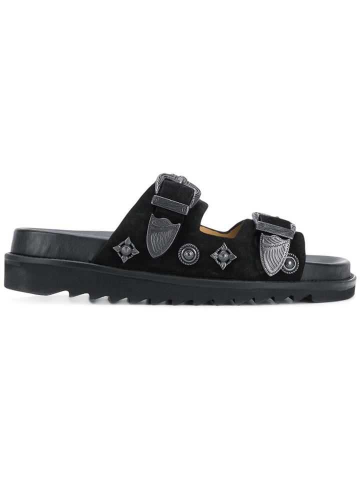 Toga Pulla Buckle Strap Sandals - Black