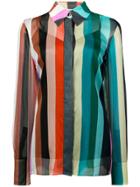 Dvf Diane Von Furstenberg Sheer Striped Blouse - Blue