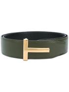 Tom Ford T-buckle Belt - Green