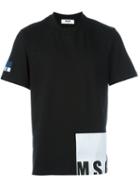 Msgm Logo Print T-shirt, Men's, Size: Small, Black, Cotton