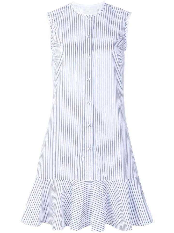 Victoria Victoria Beckham Striped Buttoned Dress - Blue