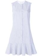 Victoria Victoria Beckham Striped Buttoned Dress - Blue