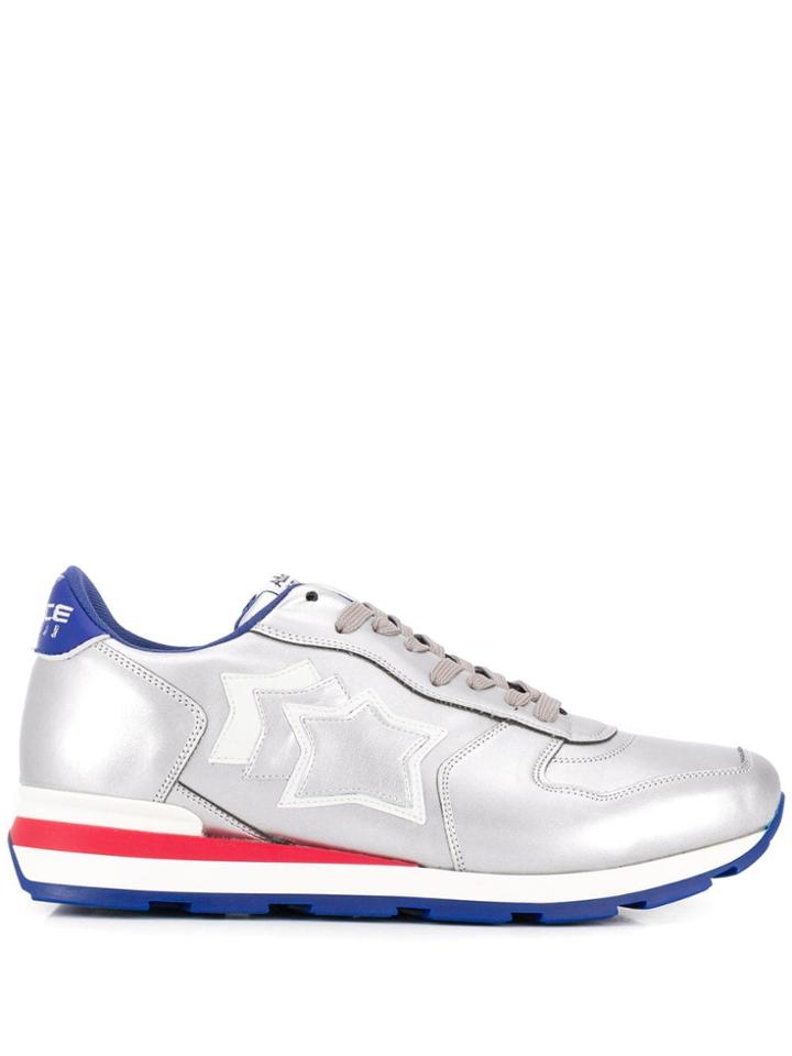 Atlantic Stars Metallic Lace-up Sneakers - Silver