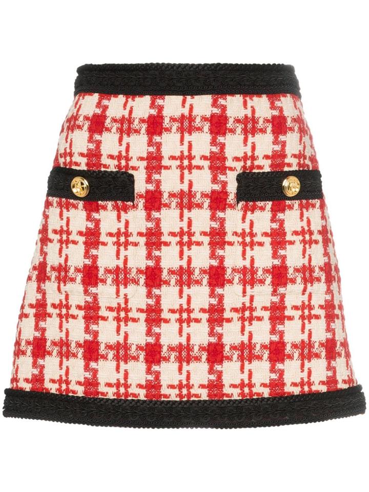 Gucci Tweed Mini Skirt - Red