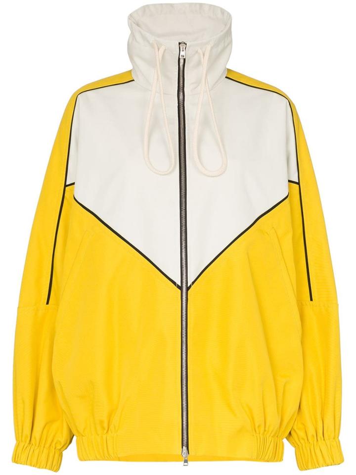 Plan C Colour-block Zipped Jacket - Yellow