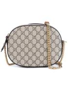 Gucci 'gg Supreme' Mini Chain Bag, Women's, Nude/neutrals, Leather/metal/suede