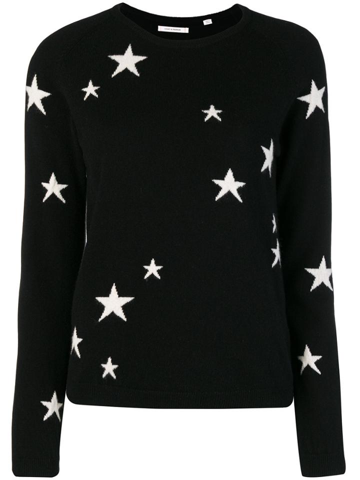 Chinti & Parker Star Round Neck Jumper - Black