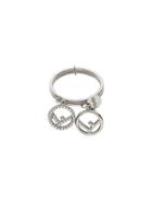 Fendi Double Logo Charm Ring - Silver