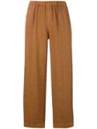 Ql2 - Portia Cropped Trousers - Women - Linen/flax/cupro - 42, Women's, Nude/neutrals, Linen/flax/cupro