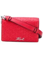 Karl Lagerfeld Embossed Logo Mini Bag - Red