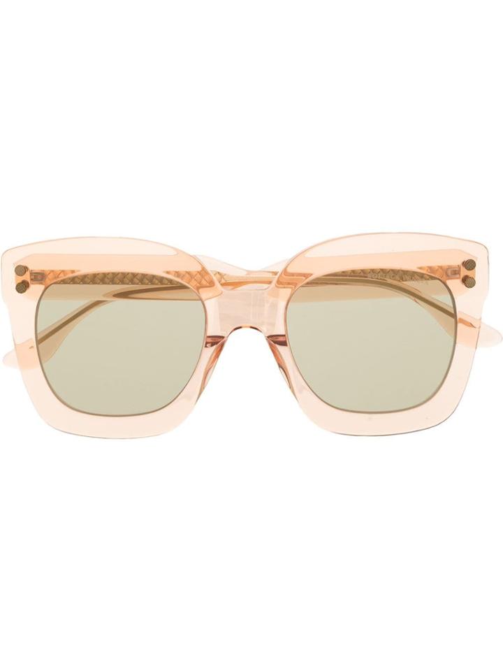 Bottega Veneta Square Sunglasses - Orange