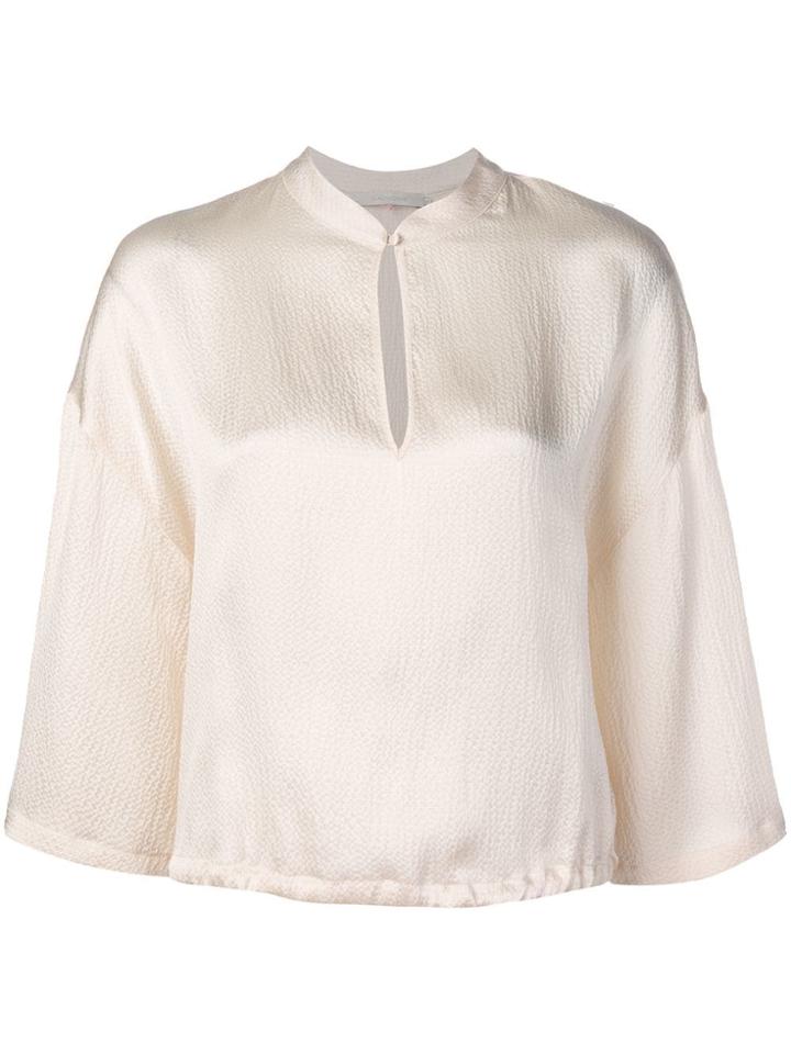 L'autre Chose Button Collar Blouse - Neutrals