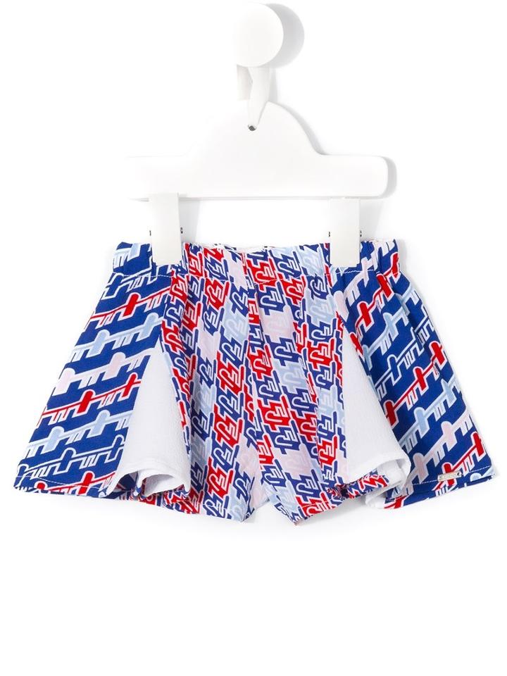 Kenzo Kids - Printed Pleated Shorts - Kids - Polyester/spandex/elastane - 36 Mth, Blue