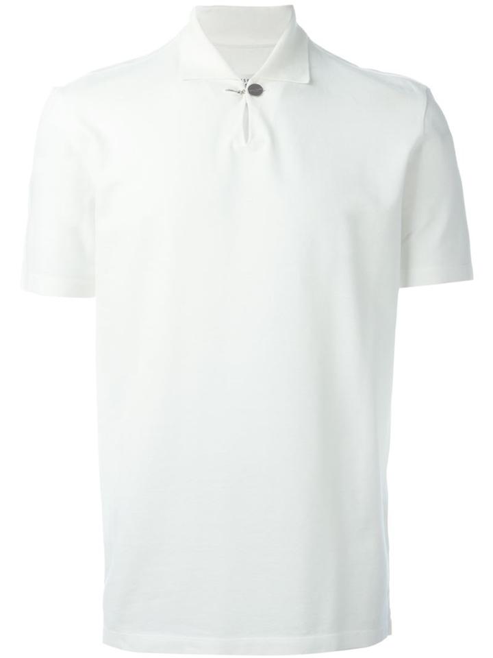 Maison Margiela Link Fastening Polo Shirt, Men's, Size: 48, White, Cotton