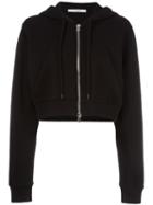 Givenchy Cropped Classic Hoodie, Women's, Size: 38, Black, Cotton/viscose