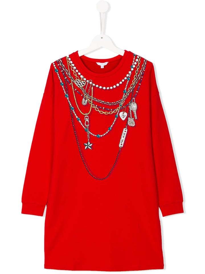 Little Marc Jacobs Trompe L'oeil Sweatshirt Dress - Red