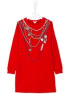 Little Marc Jacobs Trompe L'oeil Sweatshirt Dress - Red