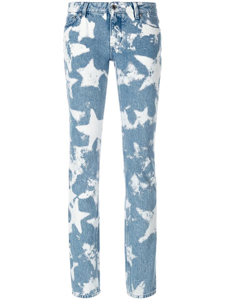 Givenchy - Bleached Star Skinny Jeans - Women - Cotton/polyester - 36, Blue, Cotton/polyester