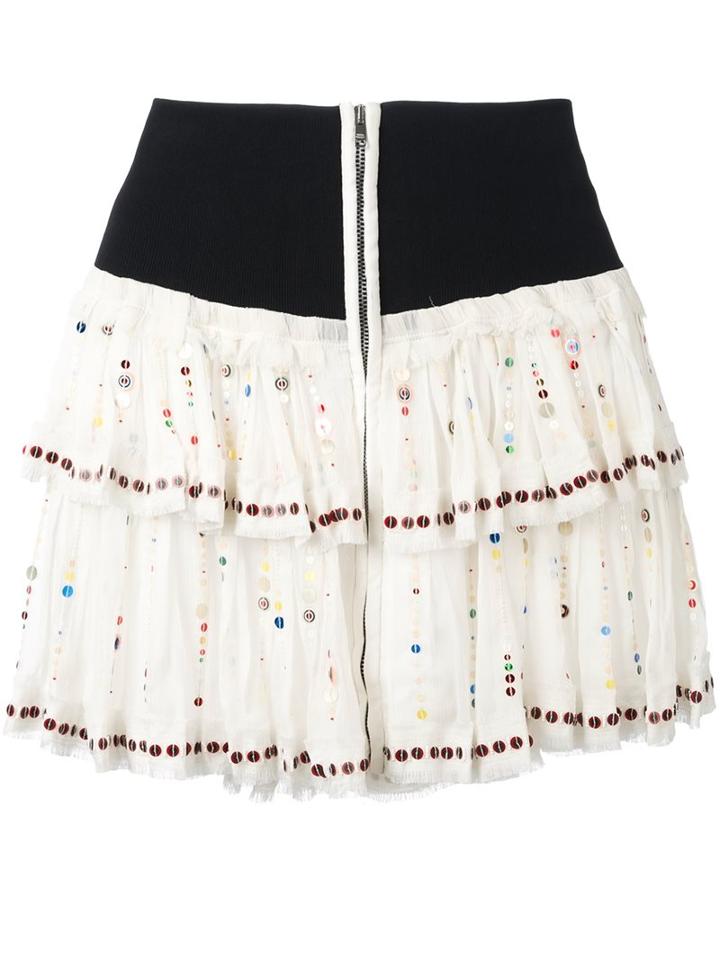Isabel Marant 'flore' Skirt, Women's, Size: 36, White, Silk/acrylic/spandex/elastane