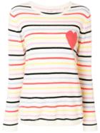 Chinti & Parker Striped Heart Sweater - Multicolour