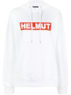Helmut Lang Box Logo Hoodie - White
