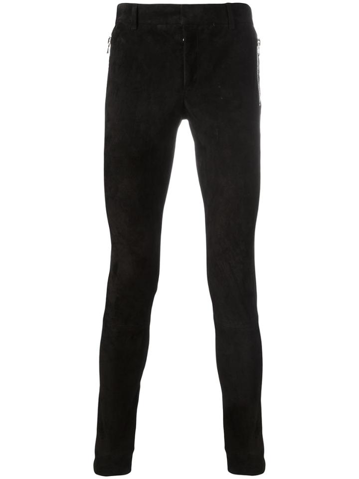 Balmain Biker Skinny Trousers - Black