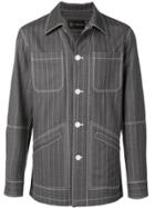 Versace Pinstripe Shirt Jacket - Grey