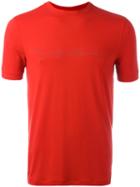 Giorgio Armani Logo Front T-shirt, Men's, Size: 52, Red, Viscose/spandex/elastane