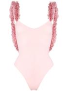 La Reveche Amira Frill Strap Swimsuit - Pink & Purple