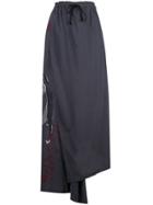 Yohji Yamamoto Printed Draped Skirt - Grey