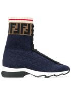 Fendi Ff Knit Sneakers - Blue