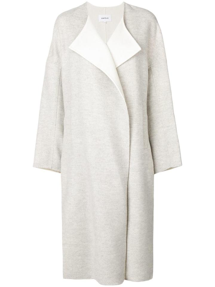 Enföld Oversized Single Breasted Coat - Grey
