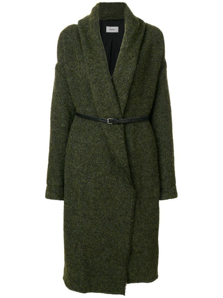 Humanoid Oversized Belted Coat - Green
