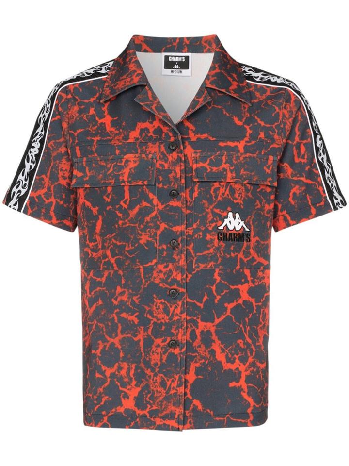 Charm's Lava Print Short-sleeved Shirt - Red