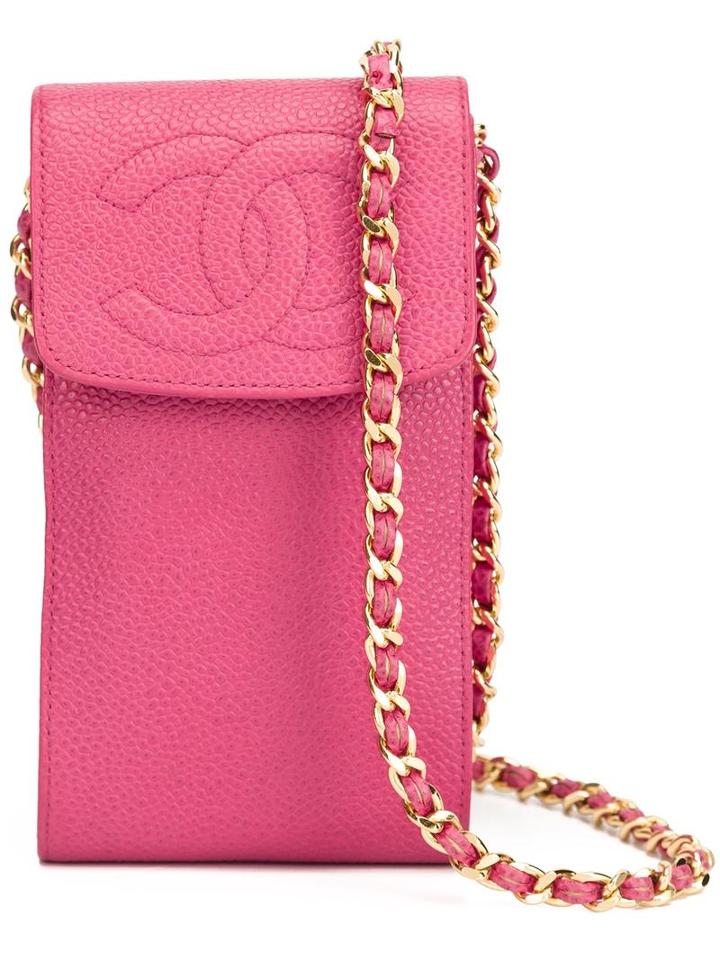 Chanel Vintage Cc Phone Holder, Women's, Pink/purple