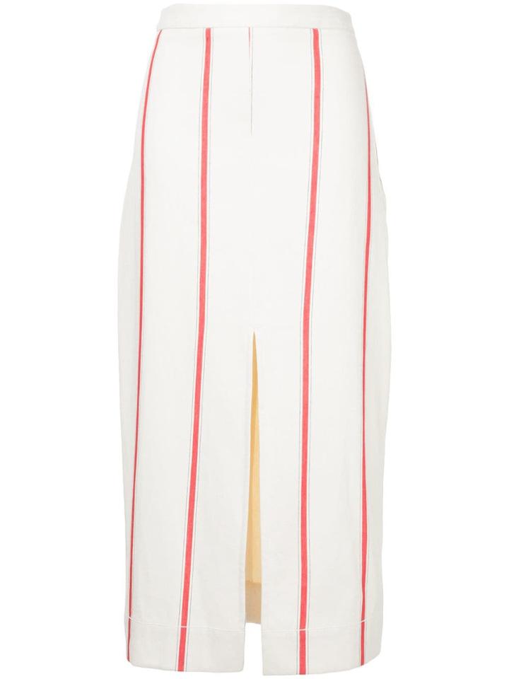 Bassike Striped Midi Skirt - White
