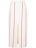 Bassike Striped Midi Skirt - White
