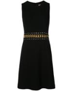 Michael Kors - Metallic Lace-up Flared Dress - Women - Spandex/elastane/modal/wool - 10, Black, Spandex/elastane/modal/wool