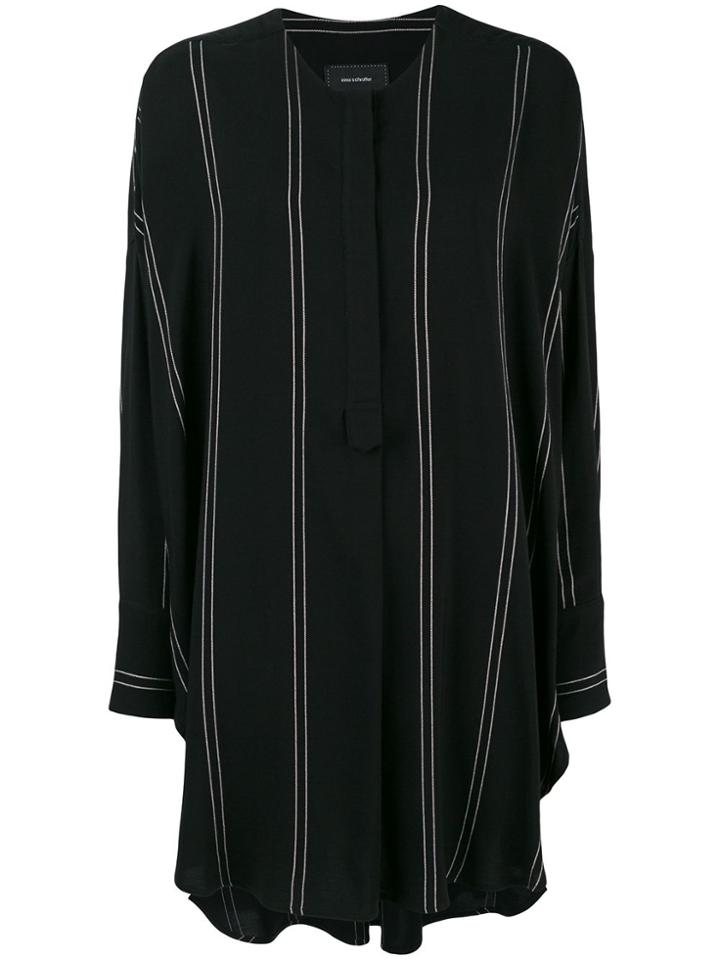 Irina Schrotter Striped Tunic Shirt - Black
