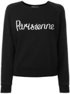 Maison Kitsuné 'parisienne' Print Sweatshirt, Women's, Size: Large, Black, Cotton