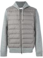 Moncler Padded Front Jersey Jacket, Men's, Size: Xl, Grey, Feather Down/polyamide/wool