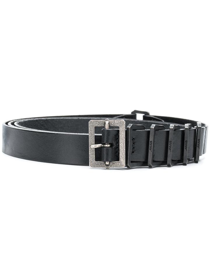 Julius Embossed Logo Belt - Black