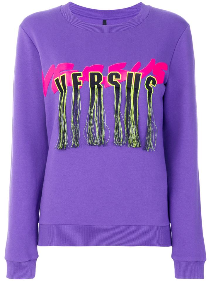 Versus Tasselled Logo Sweatshirt - Pink & Purple