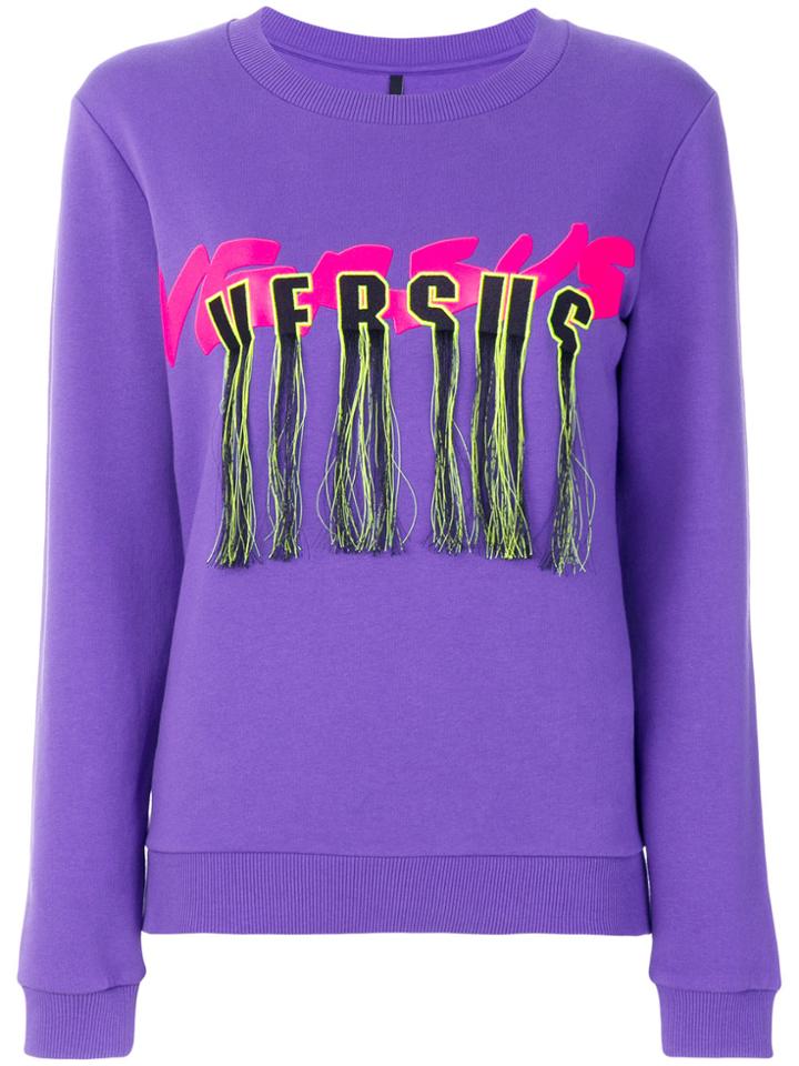 Versus Tasselled Logo Sweatshirt - Pink & Purple