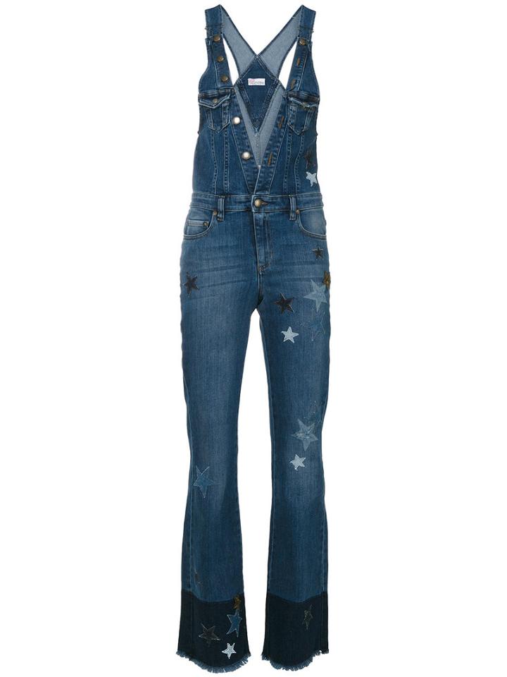 Red Valentino - Denim Dungarees - Women - Cotton/polyester/spandex/elastane - 38, Blue, Cotton/polyester/spandex/elastane