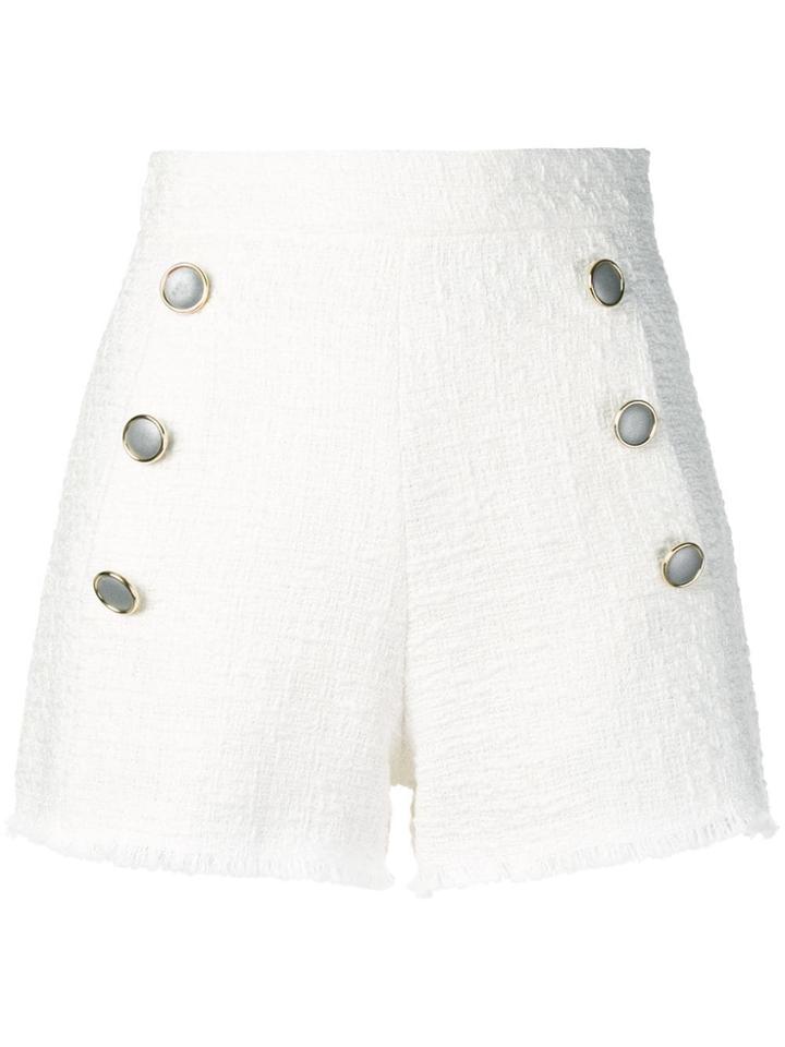 Forte Dei Marmi Couture Button Tweed Shorts - White